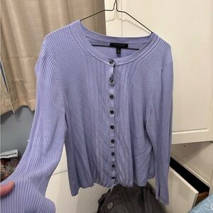 Banana Republic Purple Button-Down Ribbed Cardigan
